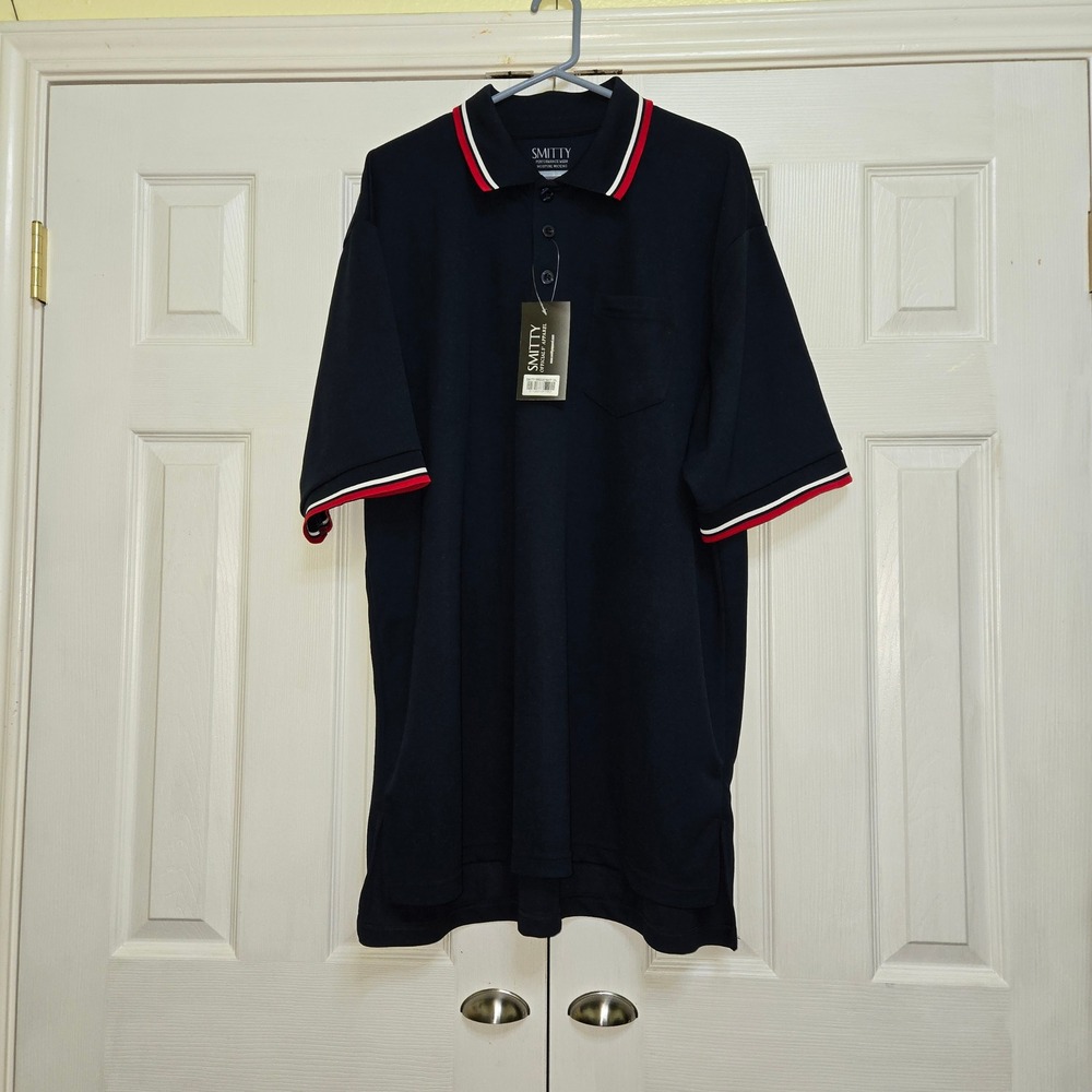 NWT Smitty Umpire Polo Shirt NavyBlue Short Sleeve BlockcorePerformance Mesh 2XL